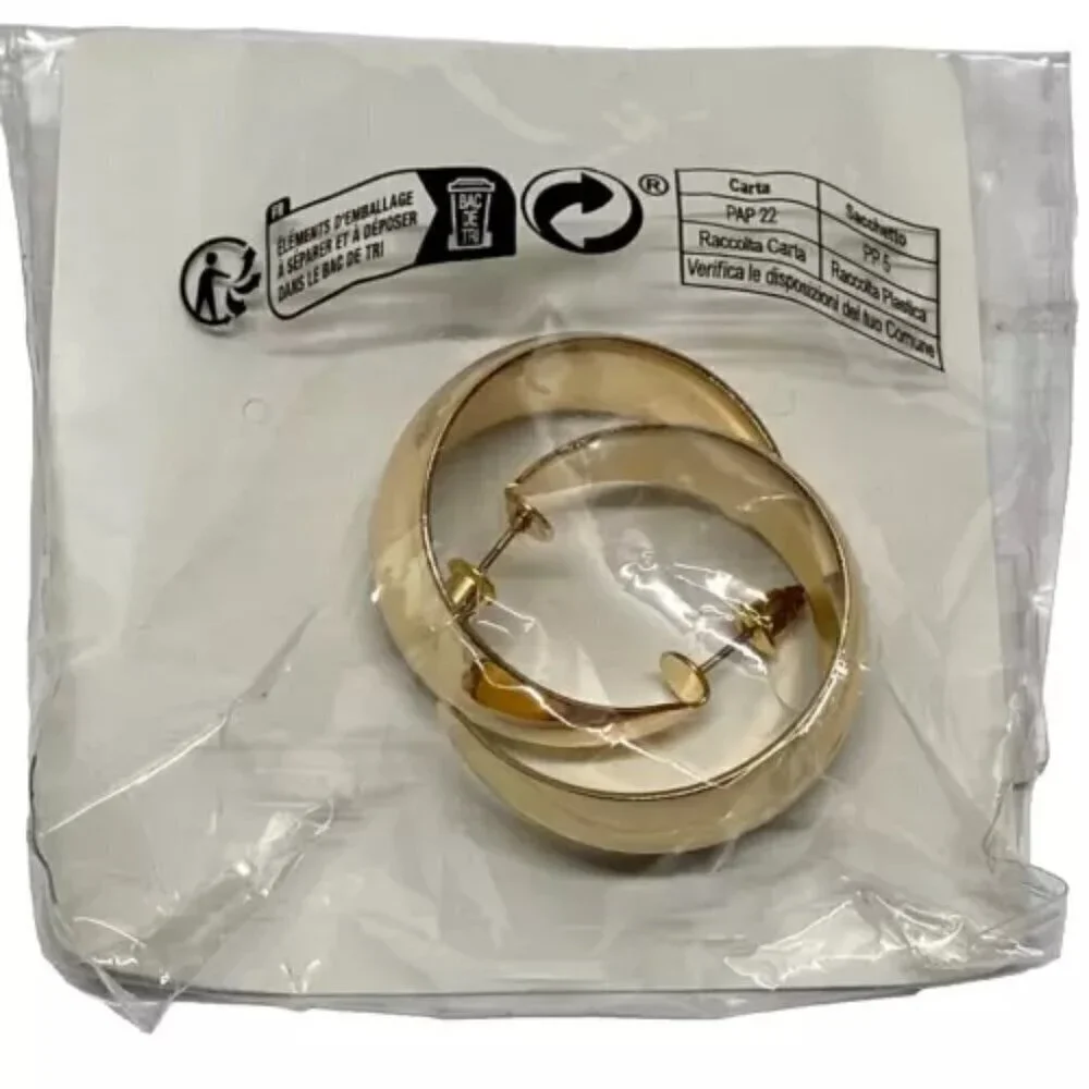 CS Fashion Hoop Earrings Golden Yellow‎ Pierced Hoops Earring Jewelry Set New